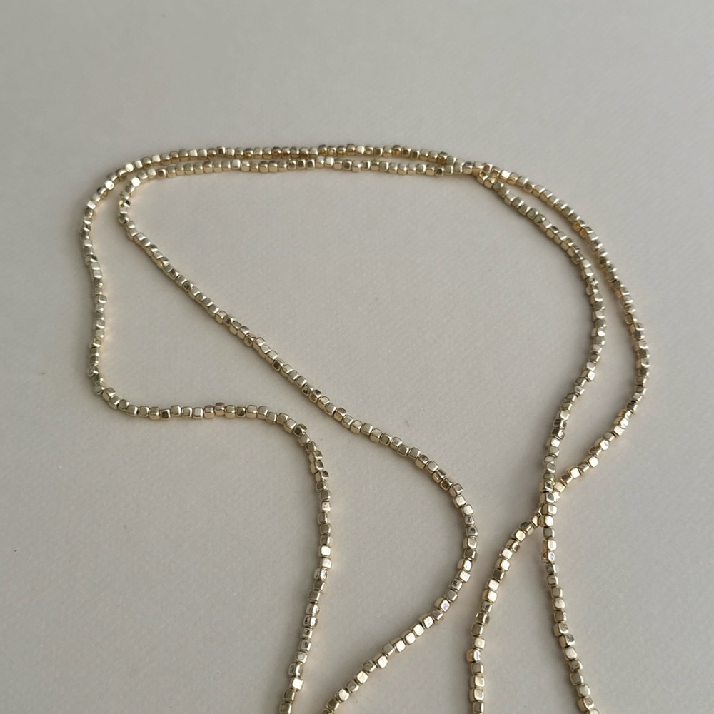 Gold Multi-Strand Beaded Wrap Necklace - Picture 6 of 7